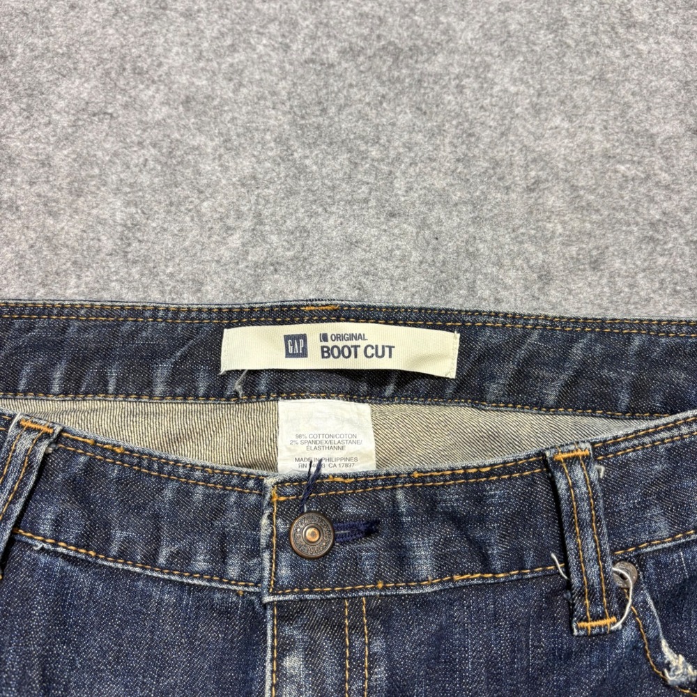 Gap Original Boot Cut Jeans Womens 18L Dark Wash Denim Stretch 37x32.5